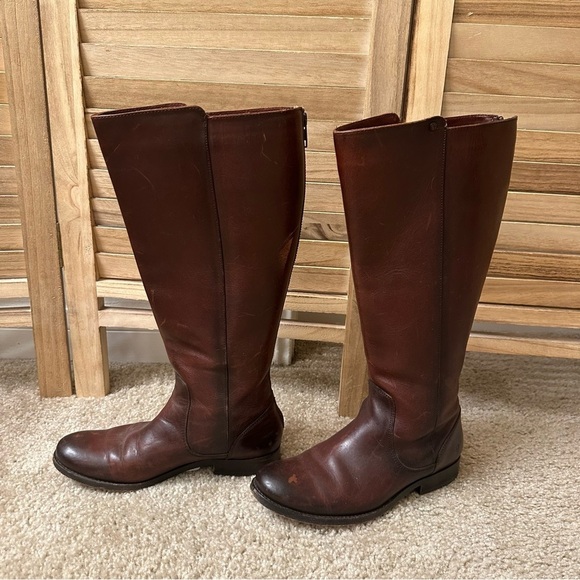 Frye Melissa Stud Back Zip Boots in brown size 6 - Picture 6 of 14